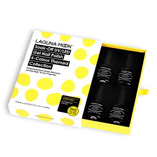 Lagunamoon UV LED ablösbarer Nagellack Gellack Set nail Gel Polish für Nageldesign-Nacht 6 Farbe Geschenk Set 8ml – Bild 4