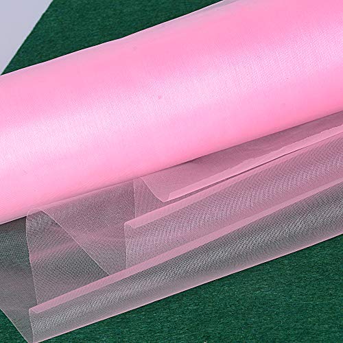 26m * 29cm - Rotolo Tulle Rosa Poliestere