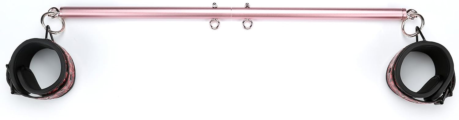 2 PCS Spreader Bar, Exercise Pilates Bar with Fur Adjustable Strap Set, Yoga Training Fitness Gear, Sports Gym Kit, Workout, Stainless Steel Leg Spreader Bars for Home