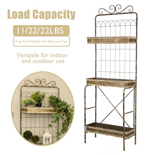 glitzhome-68-H-Farmhouse-Garden-Planter-3-Tiers-Metal-Display-Plant-Stand-Storage-Shelf-Indoor-Outdoor-Floor-Standing-Storage-Organizer-Rack glitzhome 68 H Farmhouse Garden Planter 3 Tiers Metal Display Plant Stand Storage Shelf Indoor Outdoor Floor Standing Storage Organizer Rack