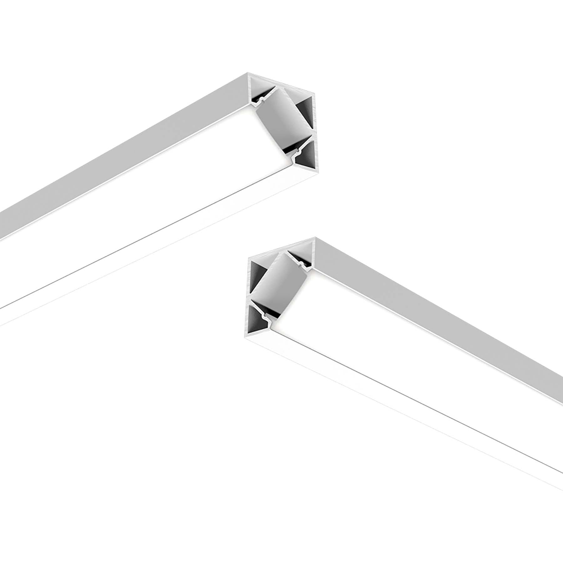 G.W.S® Corner LED Profile, 2-Pack Aluminium Channel for LED Strip Light, 2 Metres 18.2mmx18.2mm (011-M1818) — image 1