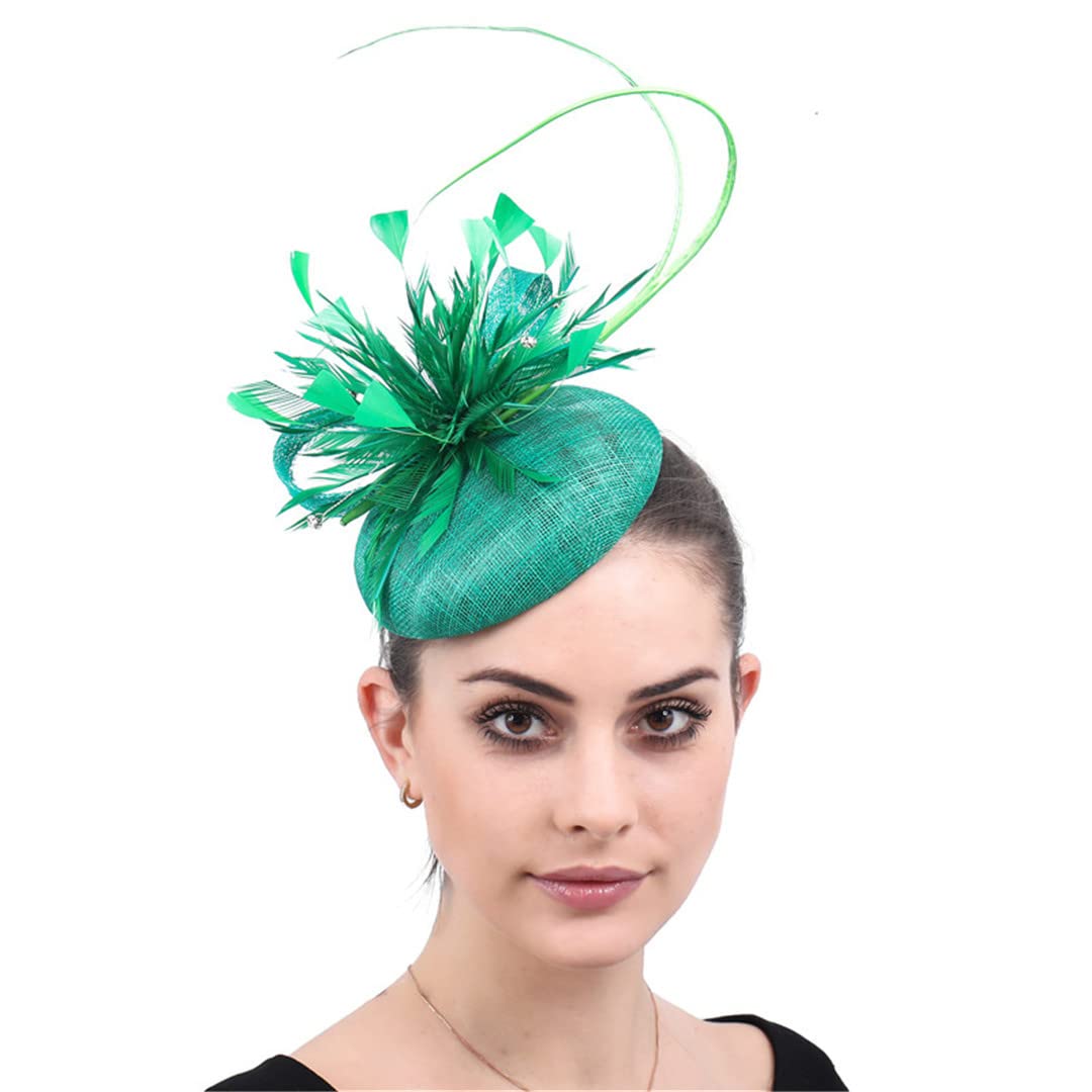 Lmtossey Donne Piume Copricapo Vestito Fascinator Cappello Partito Cappello di cerimonia nuziale Fedorasladies Femele Accessori per capelli