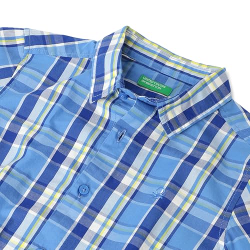 Image of United Colors of Benetton Men Cotton Blend Striped Regular Fit Shirt