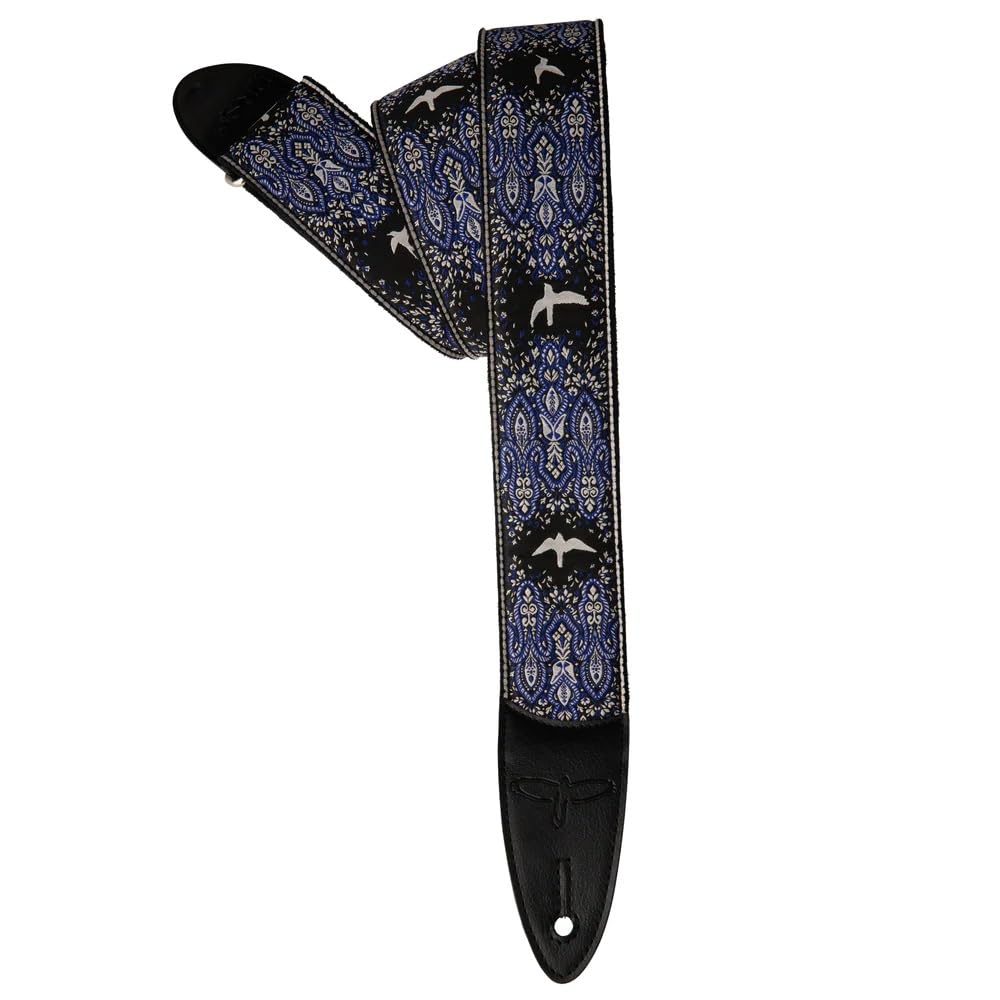 PRS 2" Guitar Strap, Custom Jacquard Birds Fleur, Violet