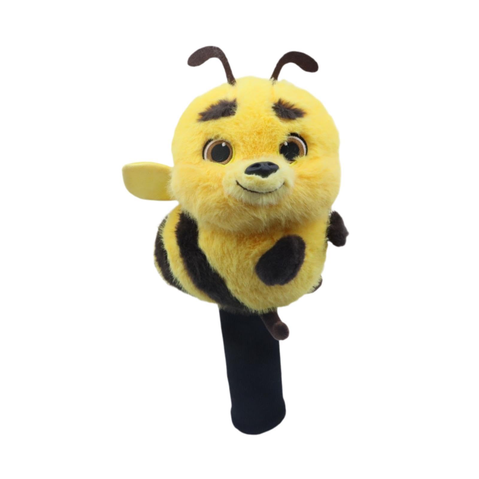 Fenteer Fenteer Golf Head Covers, Plush Golf Club Headcover Animal Wood Driver Head Cover Replacement Sleeve Funny Fairway Wood Headcover Golf Novelty Accessory Novel Golfing Gifts for Men Women, Bee
