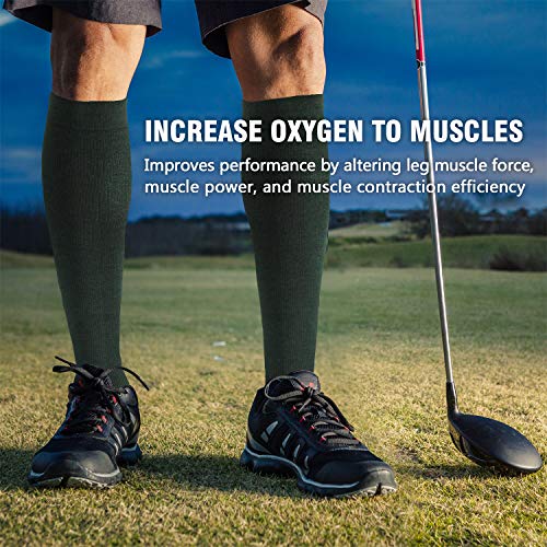 Newzill Compression Dress Sock (15-20 Mmhg) For Men & Women - Cotton Rich Comfortable Socks - Best Stockings For Business Casual, Running, Medical, Athletic, Edema, Diabetic (Dark Green, L/Xl) #TOP3