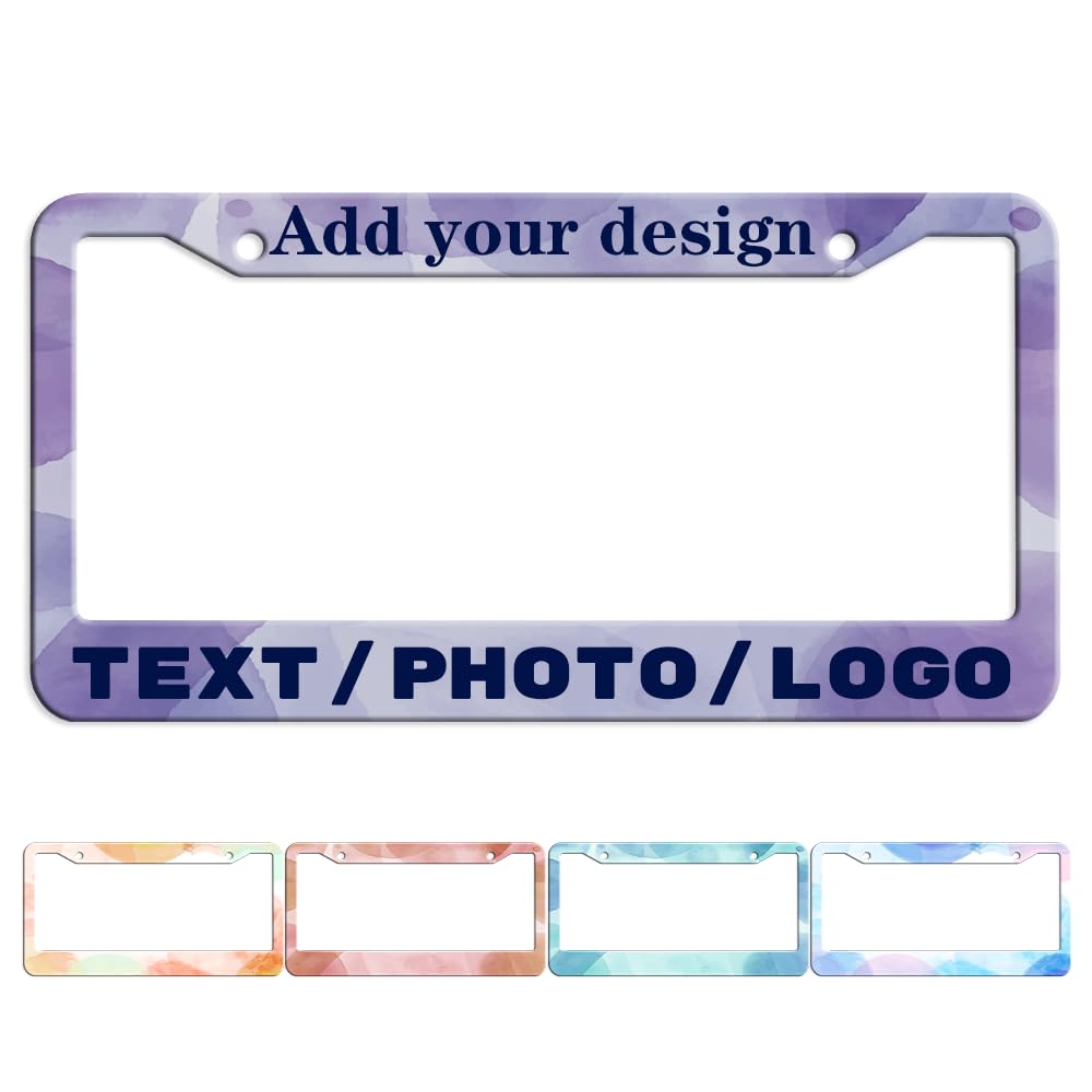 Custom License Plate Frame Cool Funny Car Decor Gift Personalized Licesne Plate Cover 2 Hole Customize License Plate Holder Aluminum Metal Car Tag Frames New Car Gift for Men Women