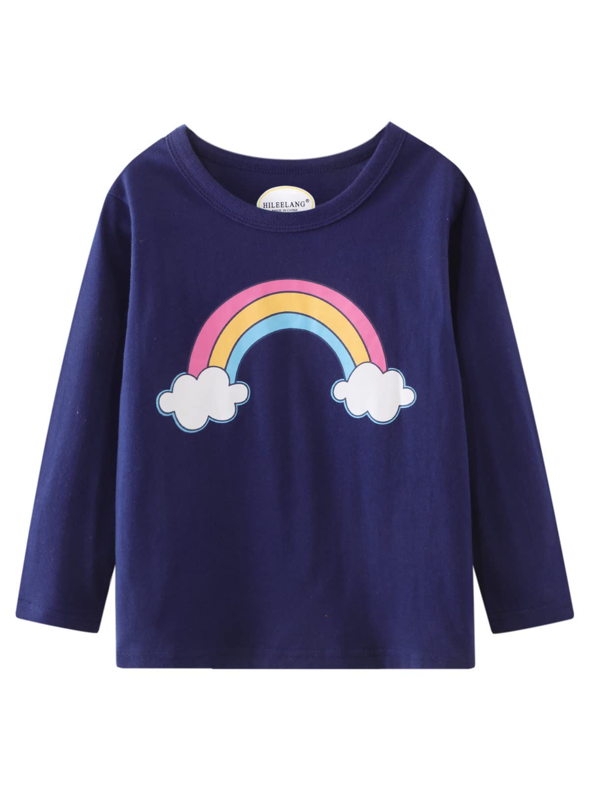 Camisetas de manga larga para niña, camisetas de algodón casual a rayas con cuello redondo, camisetas tipo túnica, 3 paquetes