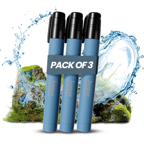 Joypur® Pajita Filtrante 1000 L para Camping, Senderismo y Supervivencia