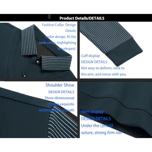 Men's Striped Lapel Fake Two-Piece Shirt Long Sleeve, Spring Fall Casual Fashion Base Tops, Business Casual Shirts for Men4