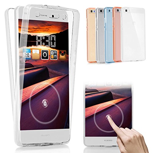 Huawei P8 Lite Case,ikasus [Full-Body 360 Coverage Protective] Crystal Clear Ultra-Slim Scratch-Resistant Front + Back Full Coverage Soft Clear TPU Silicone Rubber Case Cover for Huawei P8 Lite,Clear