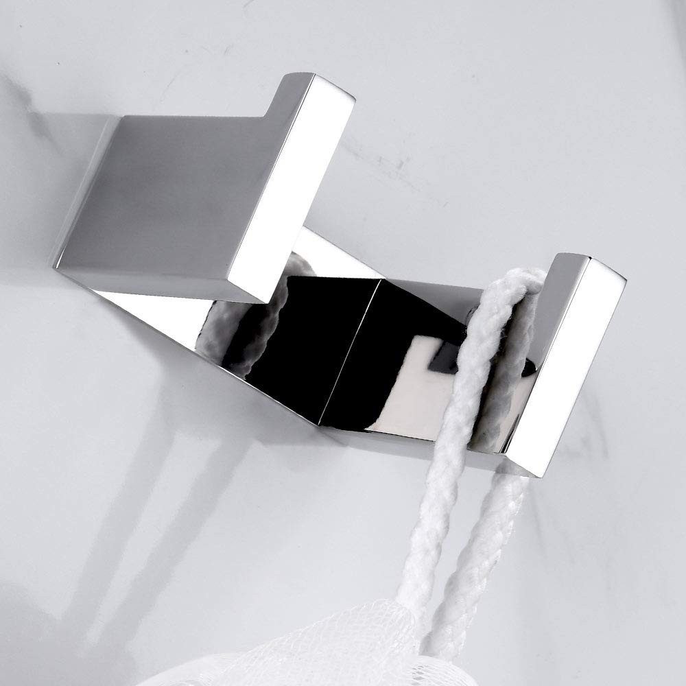 Toallero adhesivo de acero inoxidable SUS 304 – Ganchos cromados de pared para baño, sin necesidad de taladrar, diseño moderno y duradero, solución que ahorra espacio