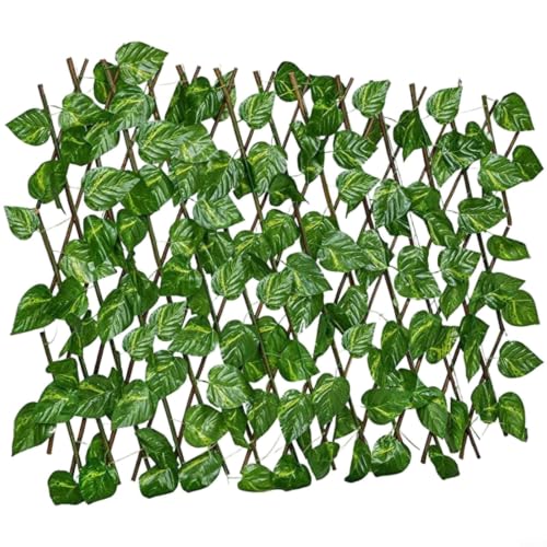 FUANA Pantalla de privacidad para valla de hiedra artificial, panel de ratán de hojas sintéticas para exteriores, jardín, pared, balcón, patio, decoración verde (70 cm)
