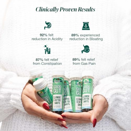 Image of Zandu Good Gut Cleanse & Detox Shots​ | 15 Day Gut Detox | Clinically Proven | With Prebiotics & Postbiotics, ​(30ml X 30 Shots), 900ml