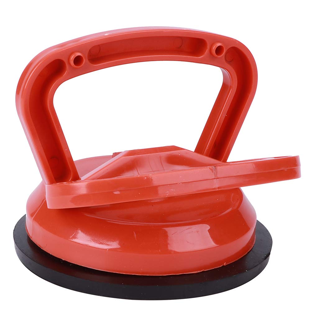 Levantador de ventosa de 4.7", 50 kg / 110.2 lb Extractor de ventosa de vidrio con garras simples para pisos de baldosas de cerámica, ventosa resistente al vacío con mango antideslizante, naranja