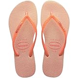 Havaianas Women's Slim Glitter Iridescent Sandals Flip-Flop, Peach Rose, 7-8