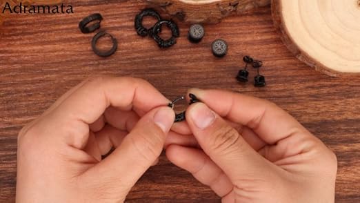 8 Paia Orecchini Uomo Acciaio Inossidabile - Stile Vichingo Con Rune E Cerchi | 18G Per Cartilagine E Trago - Foto 9