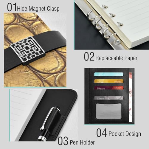Carnet ligné en cuir à spirales cadeau délicat 16,7x9,2 - 4