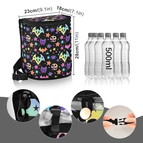 Image of MNSRUU Car Trash Can with Lid, Bats and Stars Car Trash Bag Hanging Organizers and Storage for Front Back Seat, Leak-Proof Trash Bin