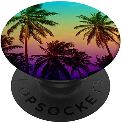 Colorful Beach and Palms Tropic Color PopSockets Grip and Stand for Phones and Tablets