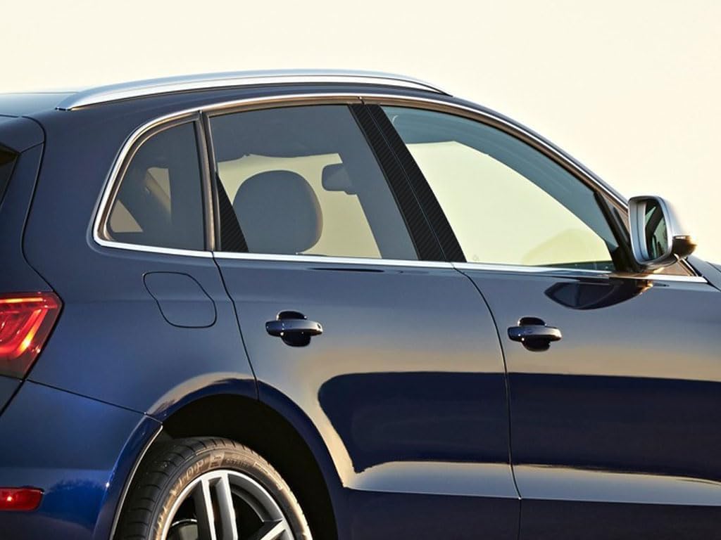 Rvinyl Pillar Post Pre Cut Window Trim Kits in Gloss Black Compatible with Audi Q5 2009-2017 - Adhesive Backs