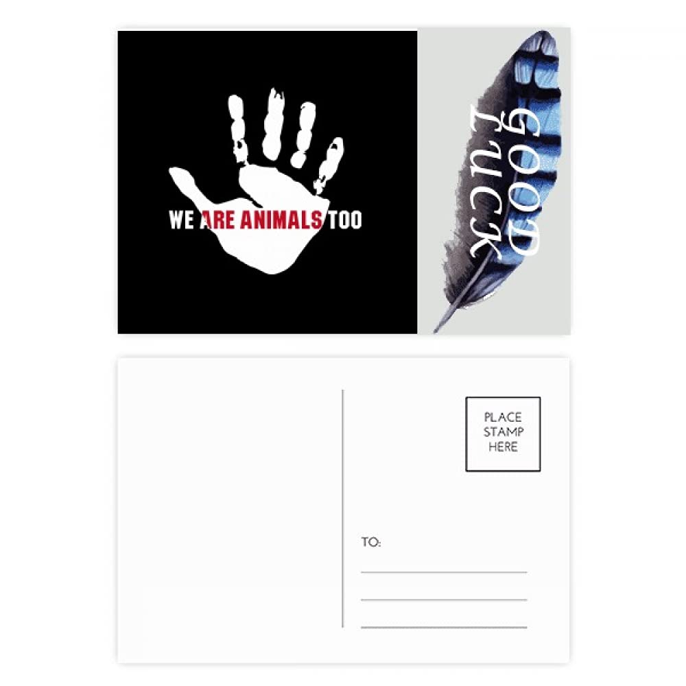offbb We Are Animals Too Protect Earth Lucky Feather Postcard Set Thanks Card Mailing Side 20pcs