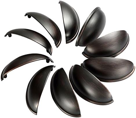 IQUALITE Oil Rubbed Bronze Drawer Pulls 10 Pack (Black)