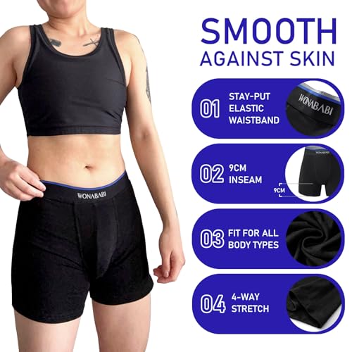 Wonababi Boy Shorts Panties - Soft Chafing-Free Genderless Underwear Boxer Briefs3