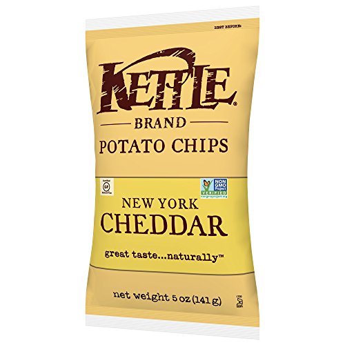 Image of Kettle Brand Potato Chips, New York Cheddar Bags,5 Ounce (Pack of 8)