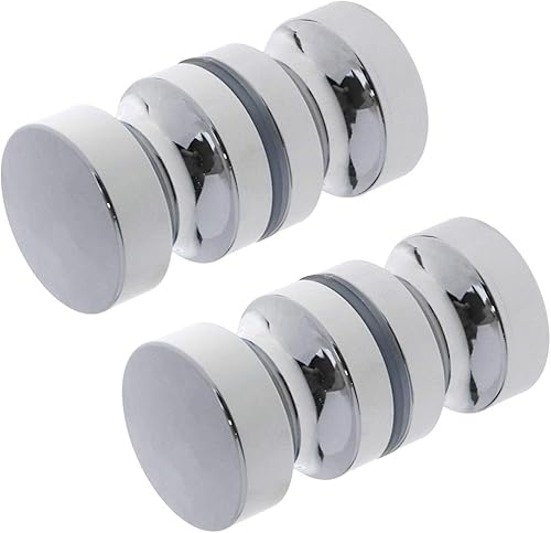 FarBoat 2 pomos deslizantes de puerta de cristal para ducha, cilindro, manija de puerta de baño, tirador redondo, aleación de aluminio macizo,