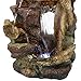 Sunnydaze Rocky Driftwood Indoor Tabletop Water Fountain with LED Lights and Submersible Electric Pump - Relaxing Woodland Scene Water Feature - 15-Inch