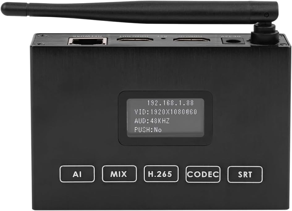 H.265 1080P 60FPS WiFi HDMI Video Encoder HDMI Decoder, Supports HLS RTMP RTSP SRT UDP, Compatible with ONVIF/Hikvision, for IPTV Live Streaming to YouTube Facebook Vimeo etc.