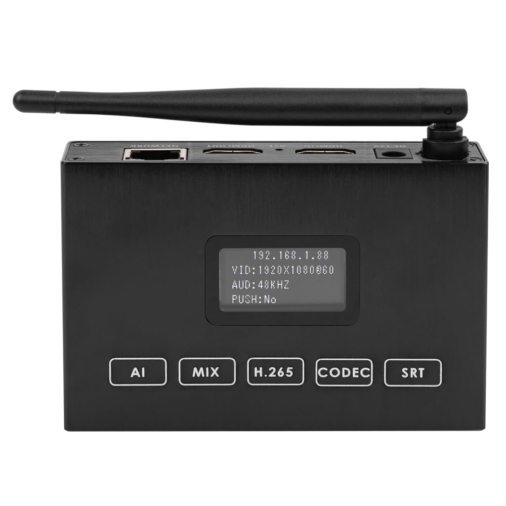 EXVIST H.265 1080P 60FPS WiFi HDMI Video Encoder HDMI Decoder, Supports HLS RTMP RTSP SRT UDP, Compatible with ONVIF/Hikvision, for IPTV Live Streaming to YouTube Facebook Vimeo etc.