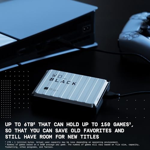 Image of 2TB WD Black P10 Game Drive, Works with PlayStation for On-the-Go Access to Your PlayStation Game Library - WDBSYM0020BWT