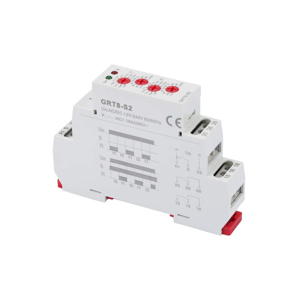 Temporizzatore a ciclo asimmetrico, relè temporizzato a ciclo ripetuto on o off, relè temporizzato con ritardo da 12 a 240 V per occasioni di controllo del ritardo ciclico