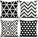 Set di 4 federe per cuscino da 50 x 50 cm, motivo a rombi, croce triangolare, motivo geometrico, decorazione moderna, cuscino per divano (nero e beige)