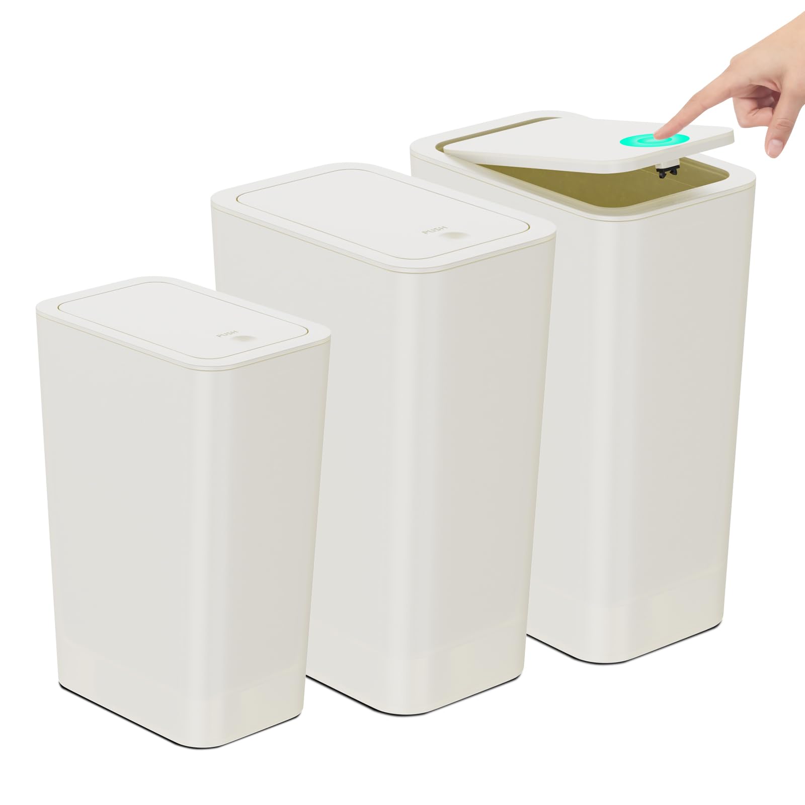 N. NETDOT 3 Pack Small Trash Cans - Black -17