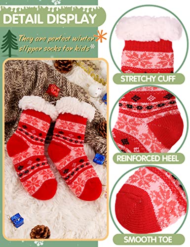 Image of MOGGEI Girls Slipper Fuzzy Socks Kids Boys Fluffy Fleece Lined Warm Plush Sherpa Winter Child Home Socks