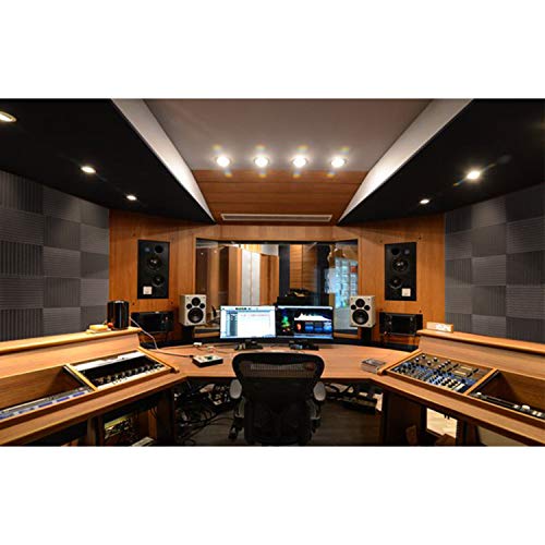 Image of Focusound 24 Pack Acoustic Foam Panels 1 inch x 12 inch x 12 inch Sound Proof Foam Panles Soundproofing Noise Cancelling Wedge Panels for Home Office Recoding Studio with 240PCS Double-Side Adhesive