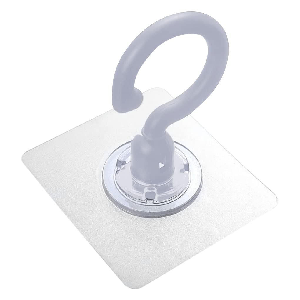 WOVEBIUS Wall-Mount Rotary Hook Ceiling Cabinet Bathroom Storage Hanger Household Stick-on Shower Towel Coat Organizer Accessories Gray