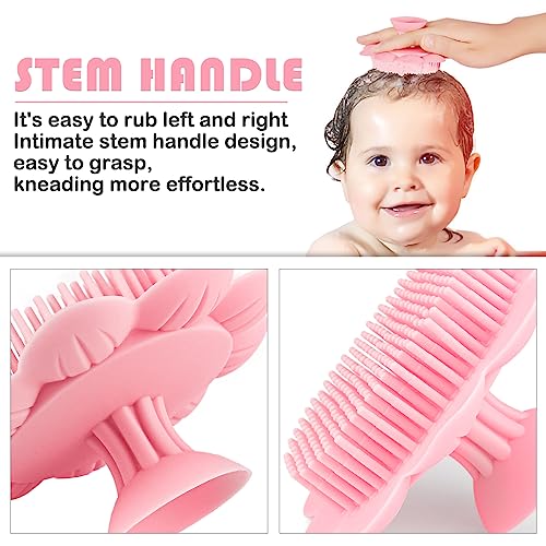 Image of Baby Hair Scalp Massage Shampoo Brush with Soft Baby Bath Brush Silicone Massage Brush for All Hair Kid Newborn Toddler（）