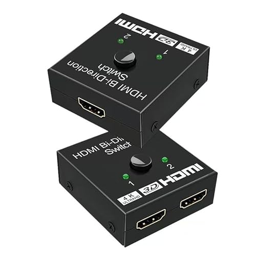 Parishop HDMI���z��HDMI�ؑ֊�o���� hdmi�Z���N�^�[ 4K/3D/1080P�Ή�1����2�o��/2����1�o�͎蓮�ؑ� PS3/PS4/Nintendo Switch/Xbox/DVD�v���[���[�ȂǑΉ� 3D���o���� �d���s�v