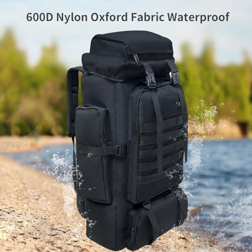 Ogetok 80L Hiking Backpack Camping Rucksack, 80 liters Large Capacity Outdoor Knapsack Travel Climbing Mountaineering Carry On Backpack Bag, Trekking Backpacking for Men Women, Black - Image 4
