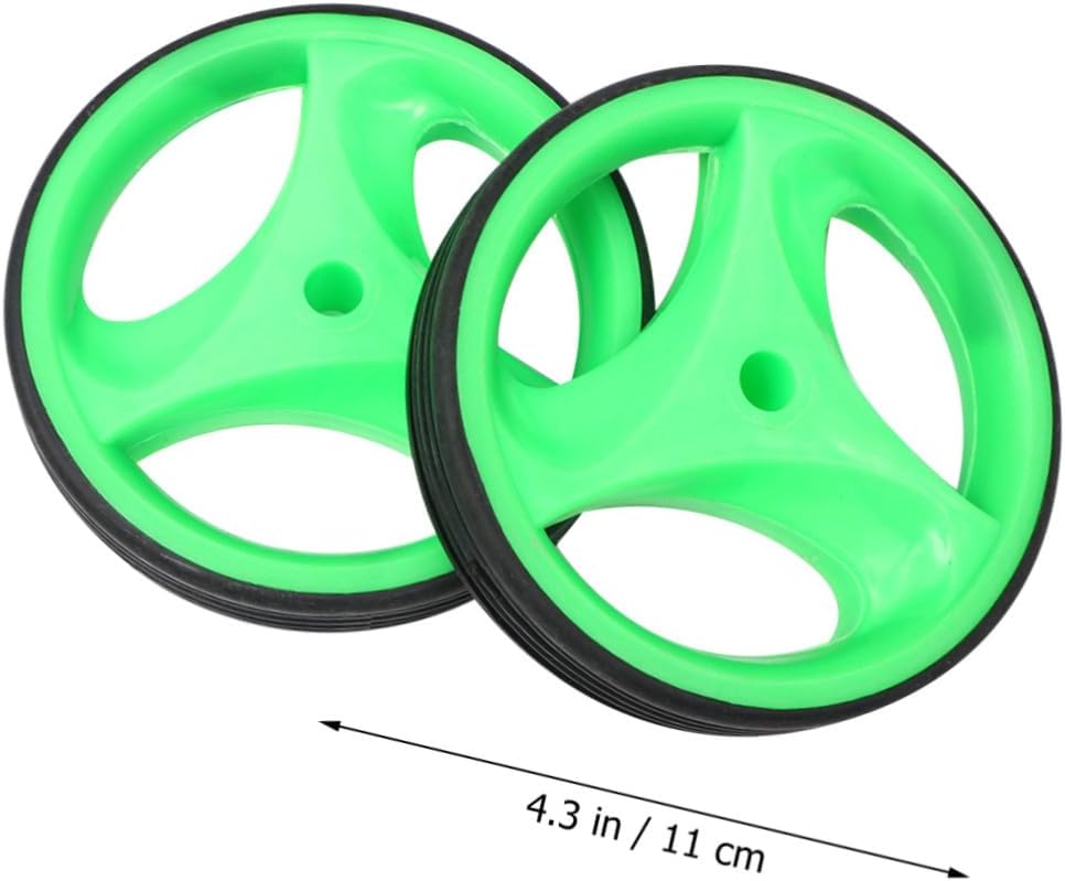 Zerodeko Bike Training Wheels Set with Bracket, Green Stability Auxiliary Wheels for 12-20 Inch Bicycle, Silent Cycling Stabilizers for Boys and
