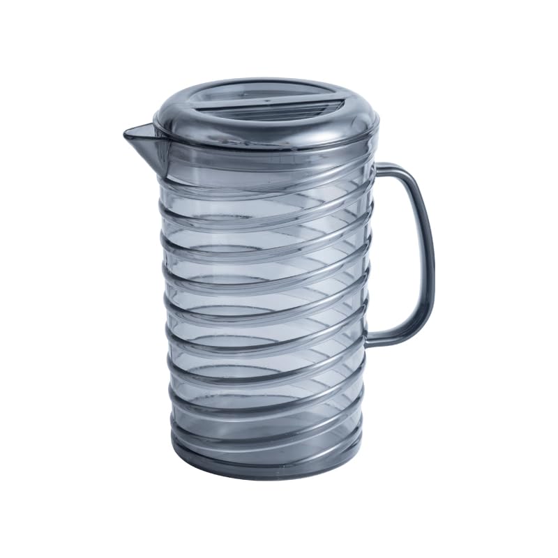 Jarra Jarra de agua PP 2L, vajilla for el hogar con tapas | Jarra de té helado for café, jugo, limonada y leche(Grijs)