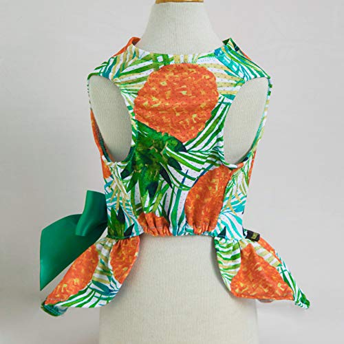 Fitwarm Pineapple Dog Hawaiian Dress, Summer Dog Clothes For Small Dogs Girl, Pet Luau Outfit, Cat Beach Sundress, Lime Green, Xs #TOP4