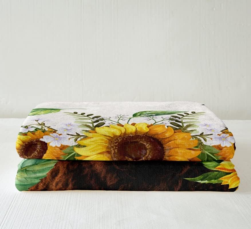 Miniatura 4 de Manta de vellón de vaca Highland para cama, sofá, sillón, manta de felpa de ganado de las tierras altas, girasol, manta decorativa de animales