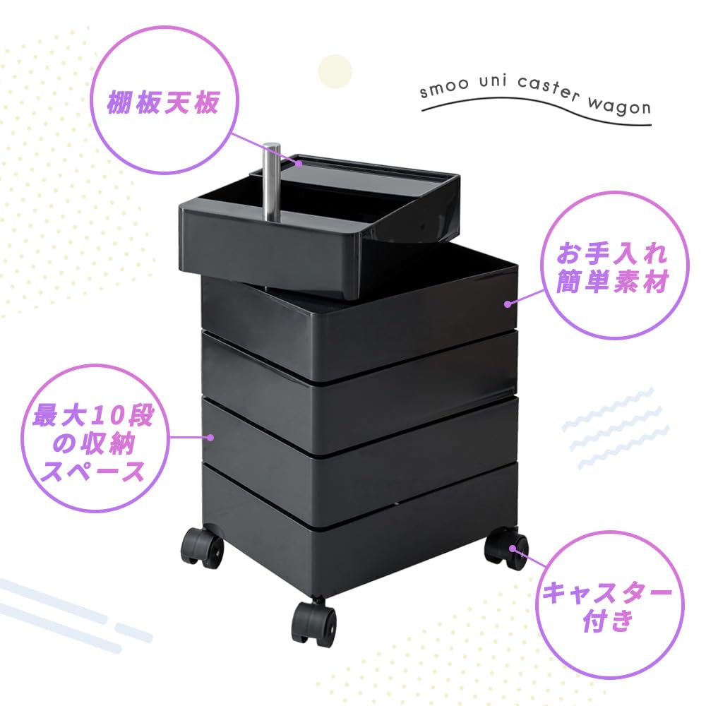 Amazon.co.jp: ワゴン キャスター付き ファイルワゴン 回転式 収納棚