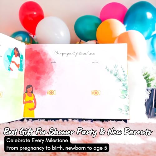 Baby-Record-Book-Baby-Memory-Book-Journal-A-Premium-Milestone-Album-for-0-5-Year-Baby-GirlBoy-98-Pages-Best-Gift-for-Pregnancy-Shower-Party-New-Born-New-Parents-with-Pocket