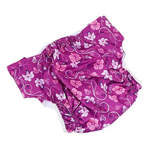 YIMINGYANG Vuxen Tvättbar blöja Andningsbar läckage över natten Blöjor Tryckta urin nappy byxor for kvinnor män lila (Color : Purple)